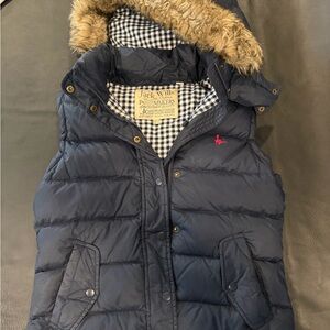 Jack Wills Checkered Puffer with Fur Trim